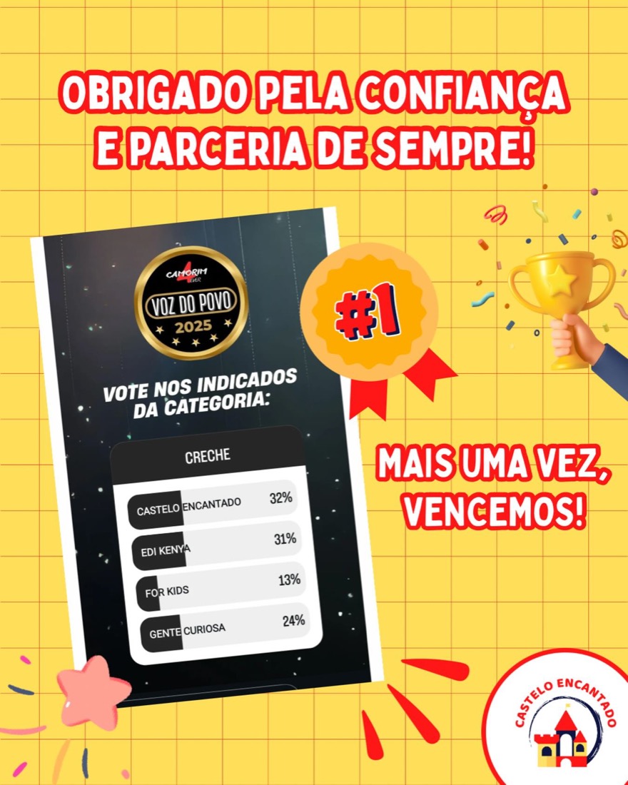 Post: obrigado pela confiança, 1º lugar no Voz do Povo 2025 na categoria Creche